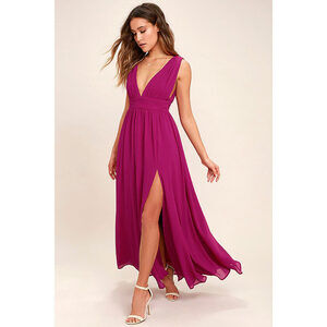 Lulus Heavenly Hues Magenta Maxi Dress Pink - Size XS